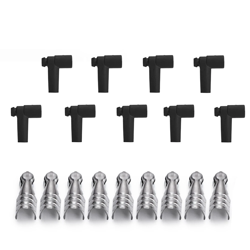 

Stainless Steel Distributor End Spark Plug Wire Universal Hei Style 9 Pcs/Set Rubber Boots