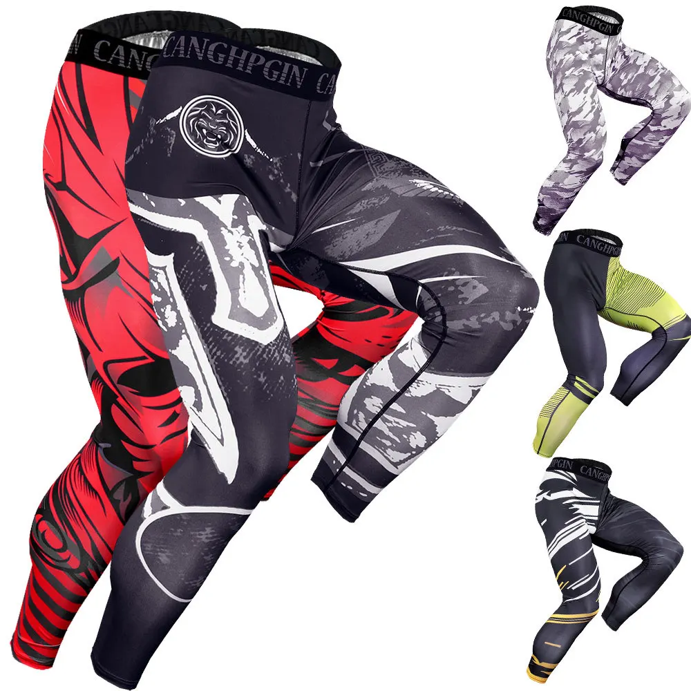 Cool Comic Compression Leggings Rashguard Man Sport Pants Running Exercise Fitness Quick Dry Sportswear Gym Bodybuilding Trouser