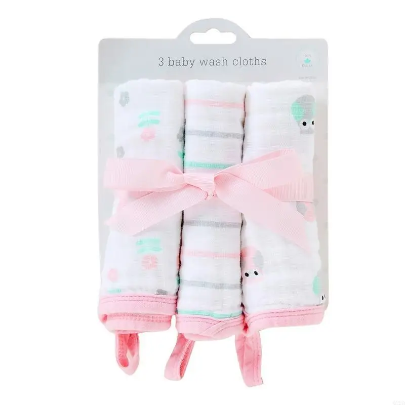 

Q22D 3Pcs Newborn Saliva Towel Gauze Facecloth Baby Washcloths Nursing Handkerchief