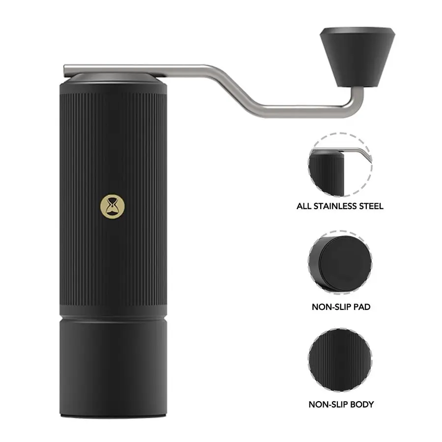 مطحنة قهوة يدوية من الفولاذ المقاوم للصدأ مطحنة قهوة مخروطية الشكل بسعة 20 جرام إعداد خارجي عددي قابل للتعديل