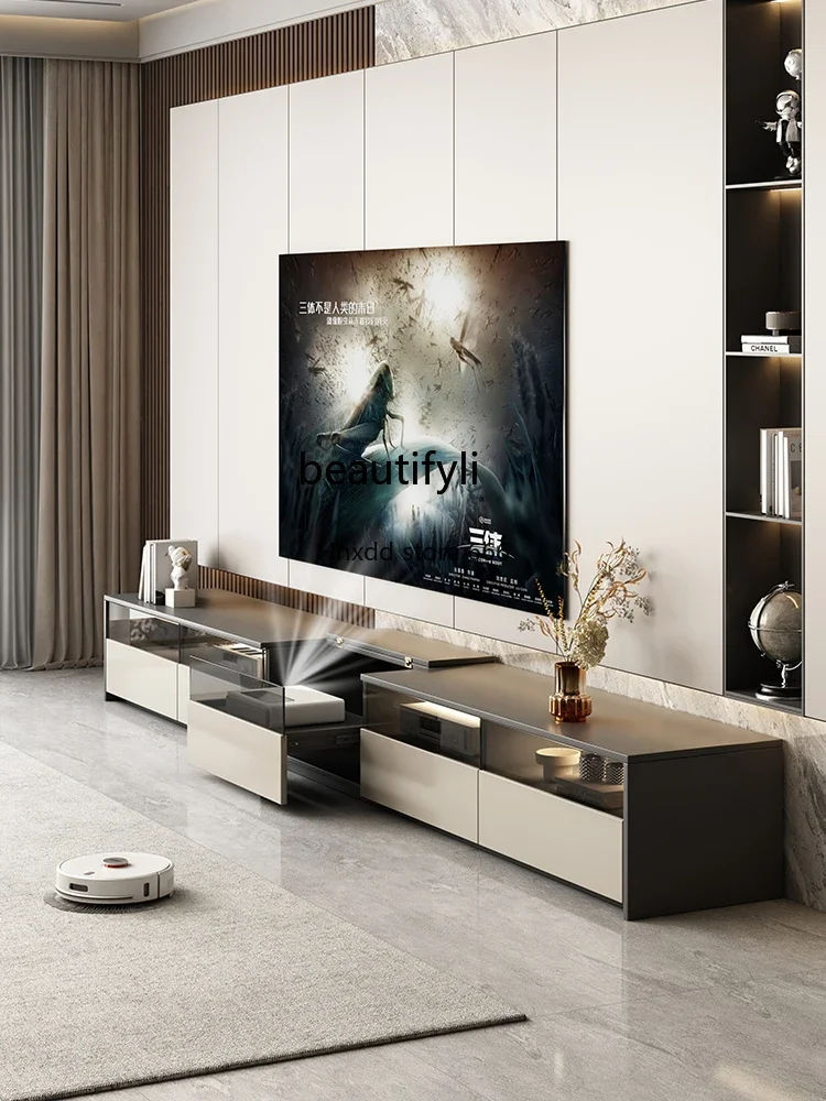 TV Cabinet Dedicated Modern Small Apartment Living Room Projector Retractable TV Cabinet Floor