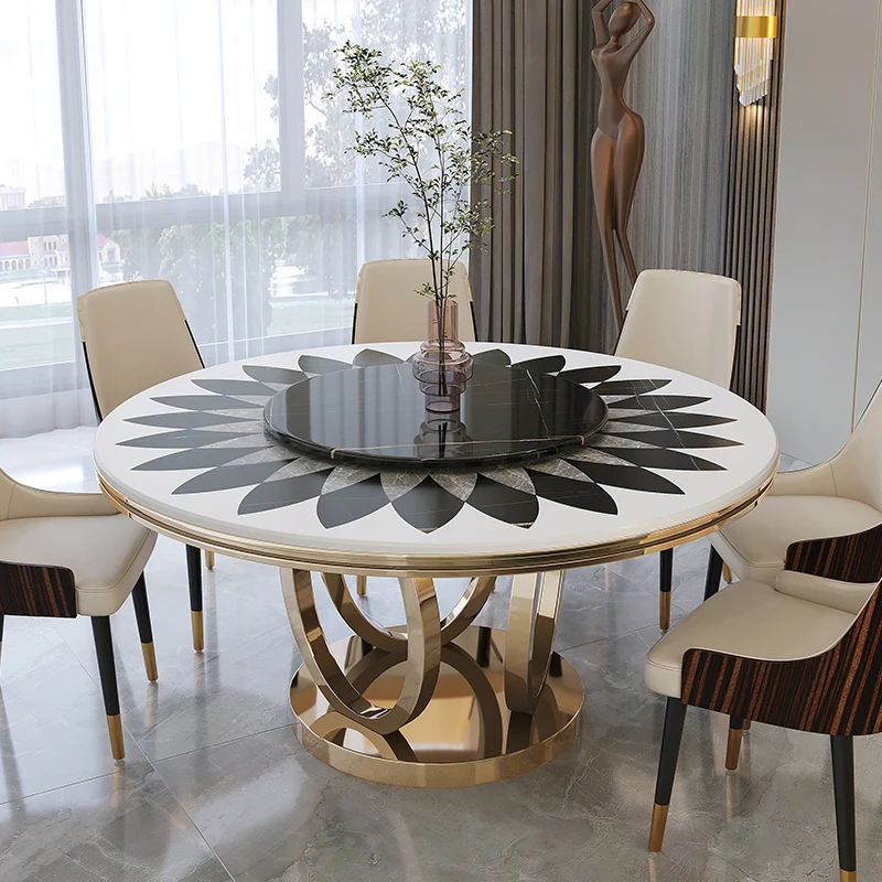 Neat Modern Dining Tables Multifunctional Round Coffee Marble Table Outdoor Conference Muebles Para El Hogar Home Furniture