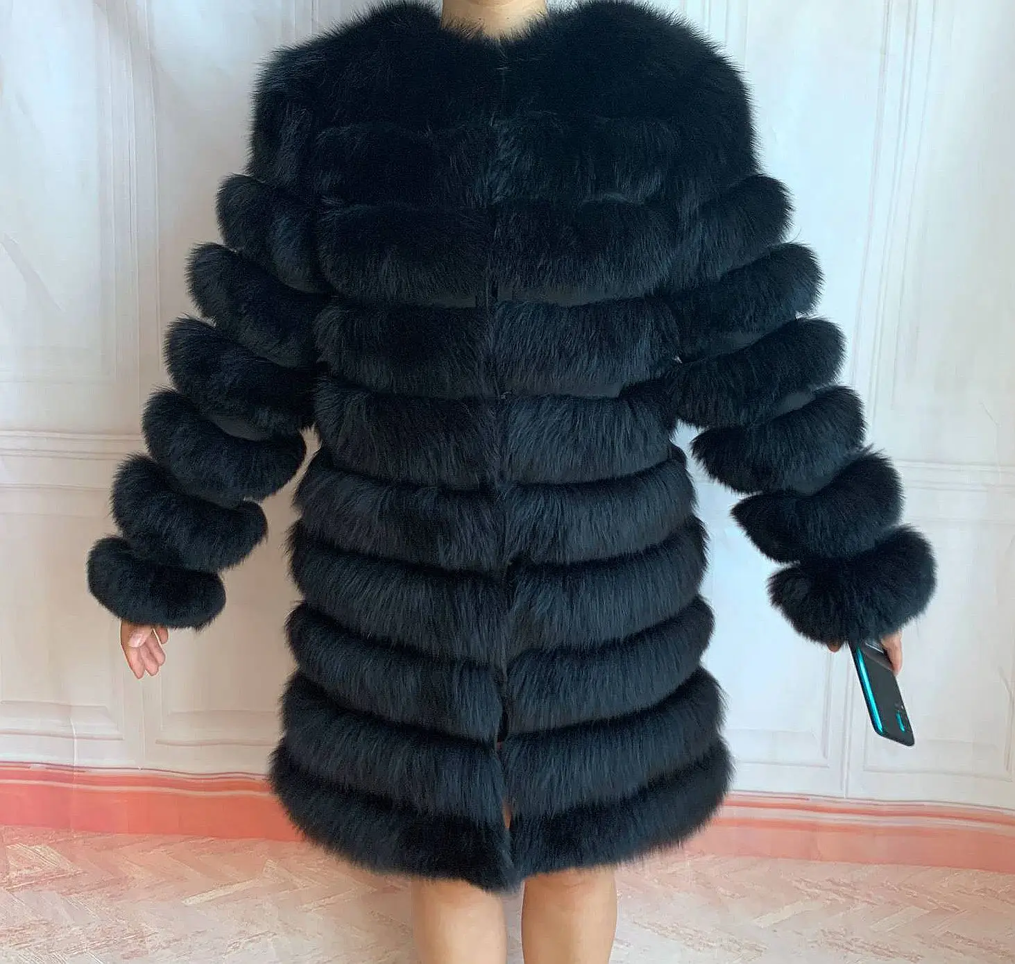 NEW 4in1 Real Fox Fur Long Coat Winter Coat for Women Jackets Vest Winter Outerwear Women Fox Fur Coat High Quality Fur Clothes