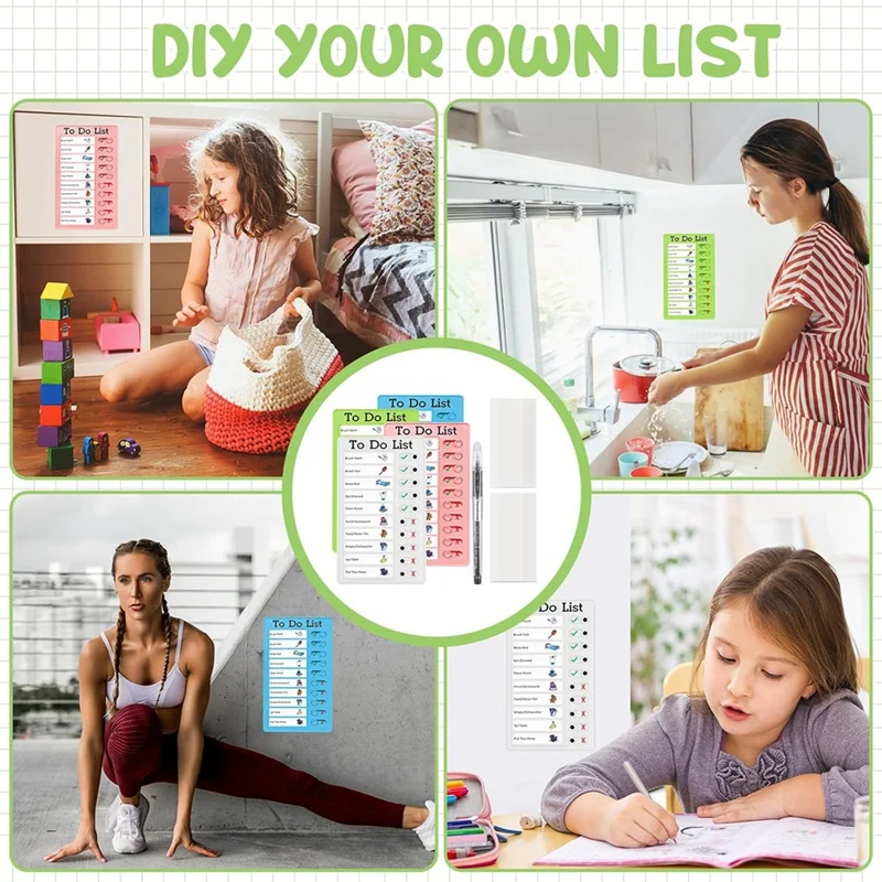 Chore Chart Set For Kids Daily List Board Message Board With Slider For Classroom,Home Travel