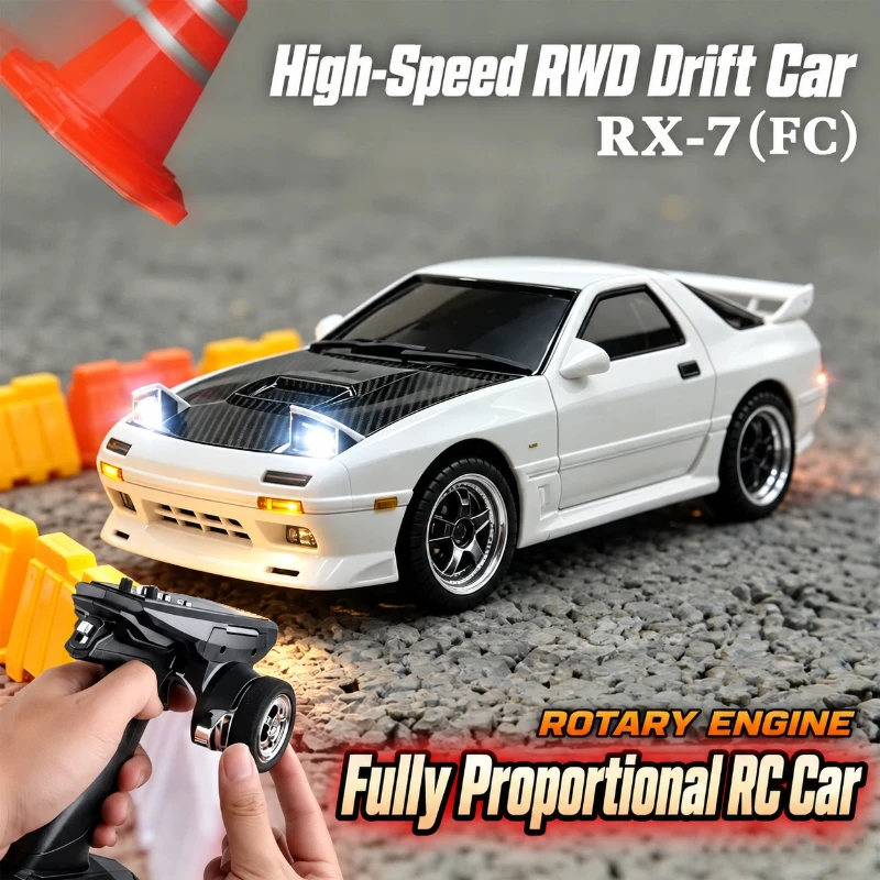 LDRC LD1802 Upgrade 1:18 RX-7 FC3S RC Drift Car Licensed Model 4WD Gyro Chassis Modular Battery LED Light RTR Remote Control Veh