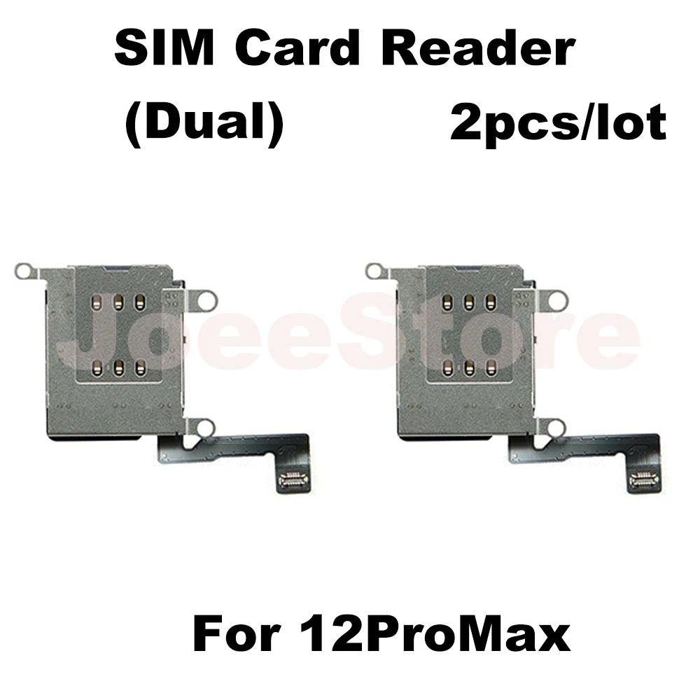 2pcs SIM Card Reader For iPhone 14 13 12 11 Pro Max X XR XS Dual SIM Card Slot Socket Inner Adapter Flex Cable Replacement Parts