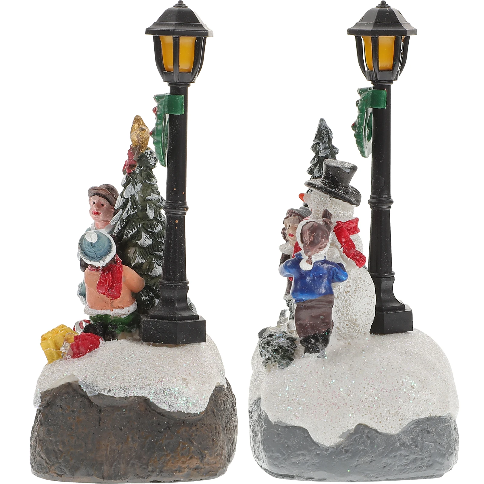 

2Pcs Resin Decor Home Adornment Resin Craft Luminous Ornament Mini Model Luminous Ornament