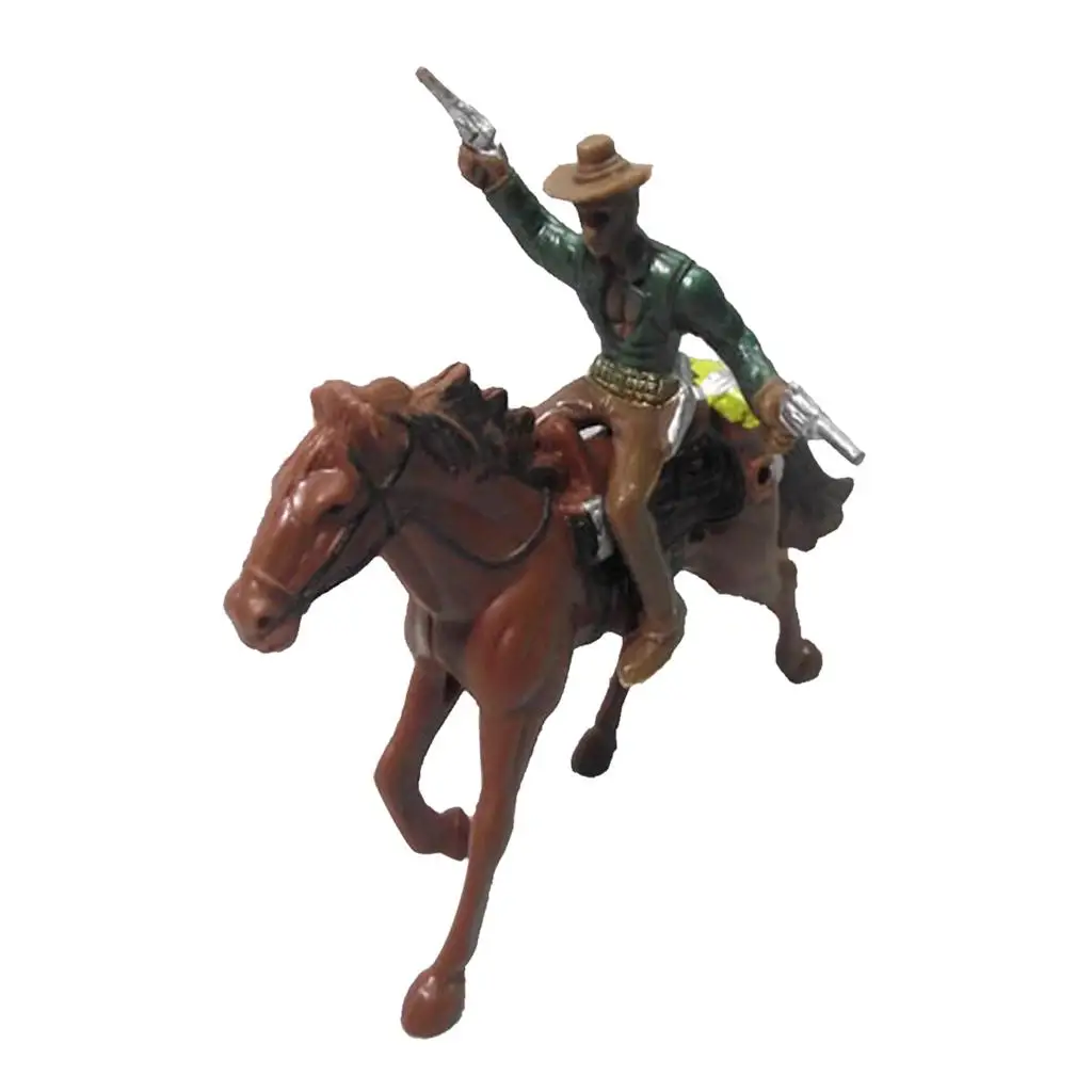 5-6pack West Cowboy on Horse People Model Action Figures Kids Toy Gifts Home