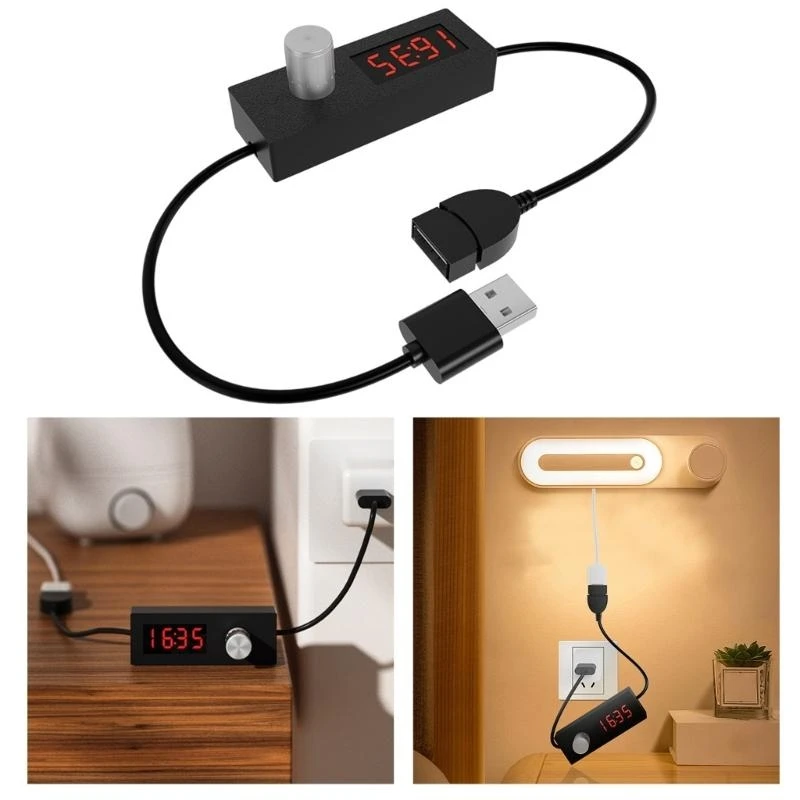 

B2EF Digital Display USB Timer Power Выключение кабеля Регулируемое обратное отсчет от 5 минут до 24 часов 55 минут