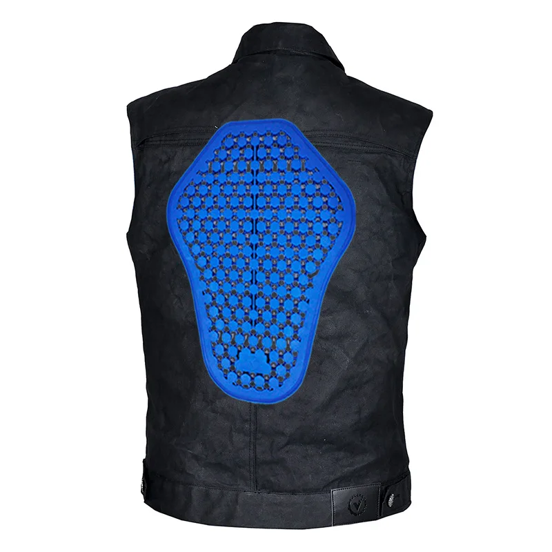 Motorcycle Riding Vest For Men And Women Casual American Retro Coating Wax Cloth Motorcycle Rider Vest Motocross Jacket