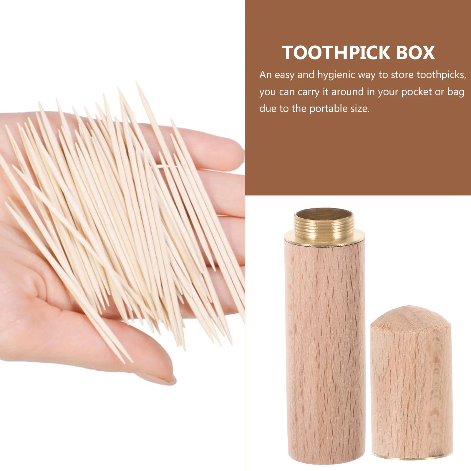 

2pcs Wooden Canisters Storage Containers For Needles Thread Small Sundries Kitchen Dining Room Organizer Toothpick Box Needle