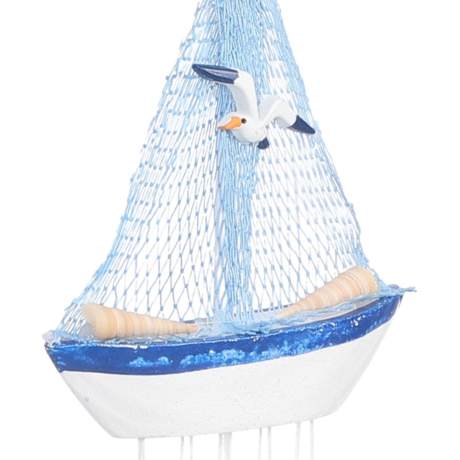 

Dolphin Wind Chime Blue Sailboat Hanging Bell Decorative Office Home Creative Resin Wood Stainless Steel Pendant Chimes Sweet