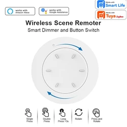 Work with Tuya ZigBee Smart Knob Switch Dimmer Removeable Wireless Scene Linkage Push Button Light Automation Scenarion Panel