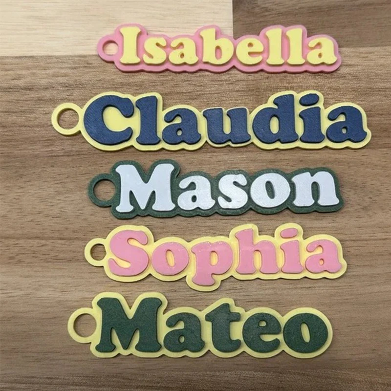 Personalized Custom Name Acrylic Keychain Tag Customized Colorful Bag Charm Pendant Keyring Gift Party Accessories Wholesale