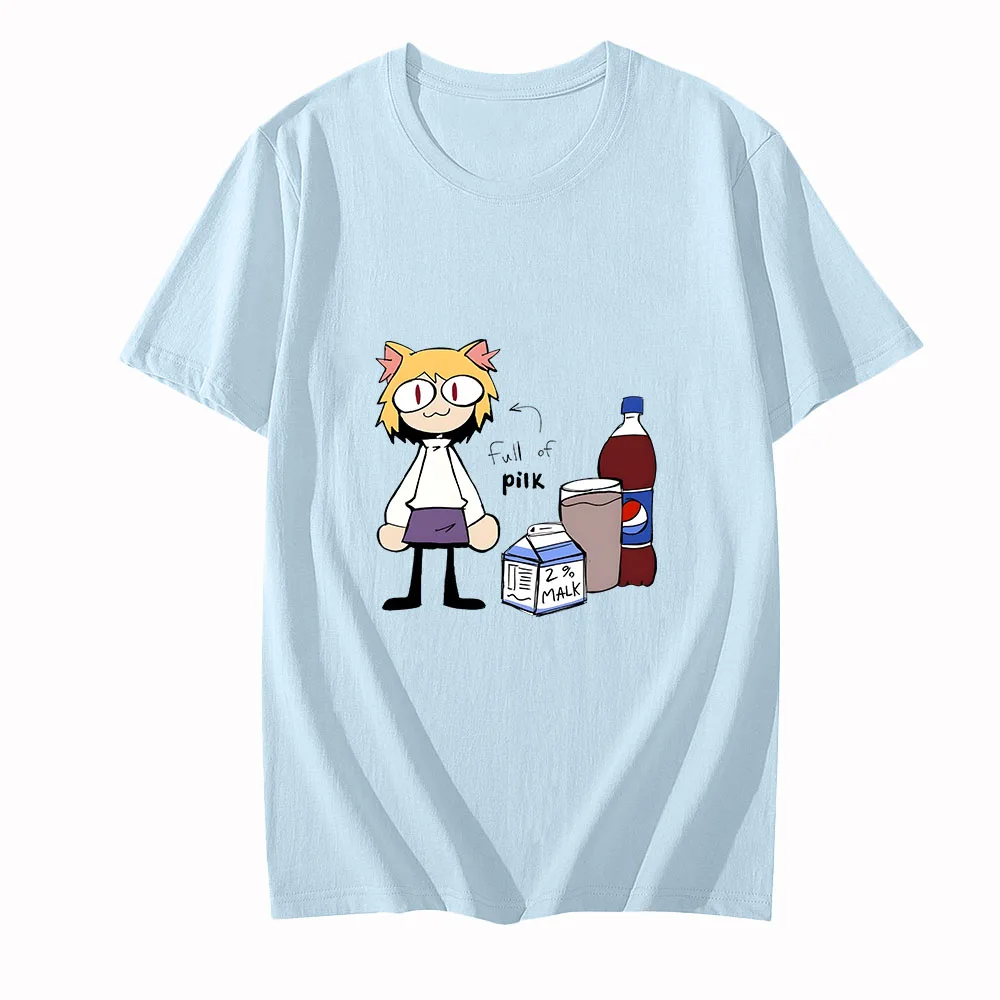 Melty Blood Neco Arc 100% Baumwolle Druck T-Shirt für Männer und Frauen Paare lose lässige Kurzarm lässig trend ige neue Modelle