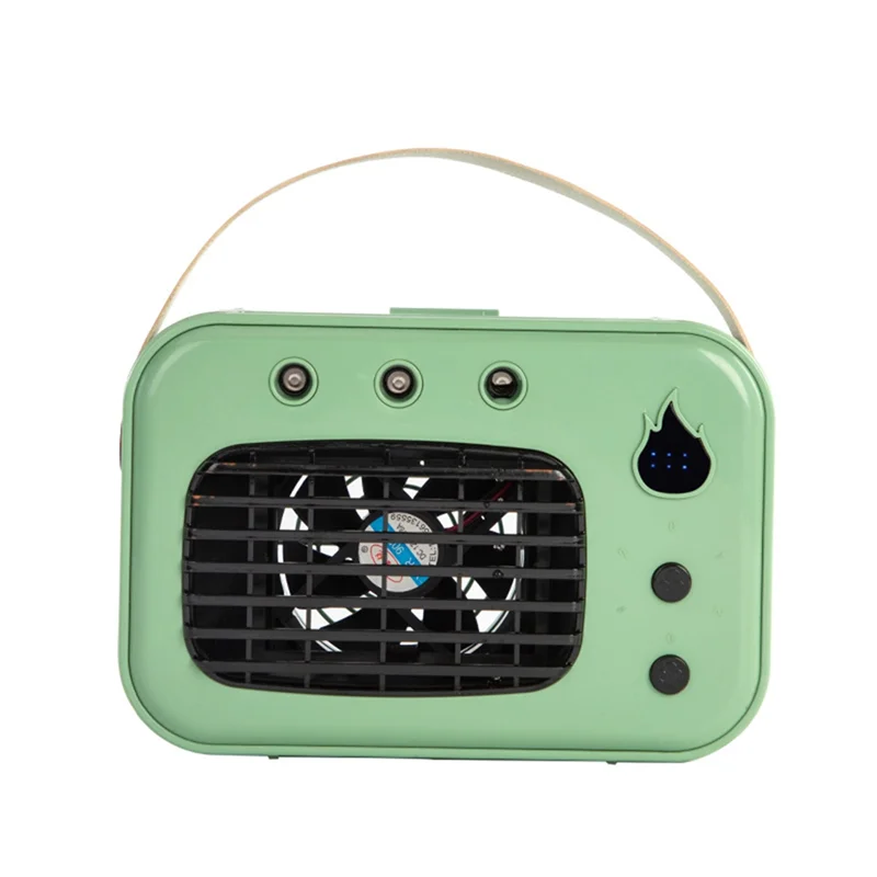 

UN-Настольный вентилятор водяного тумана со светодиодным ночником, портативный воздушный охладитель USB, перезаряжаемый для домашнего использования