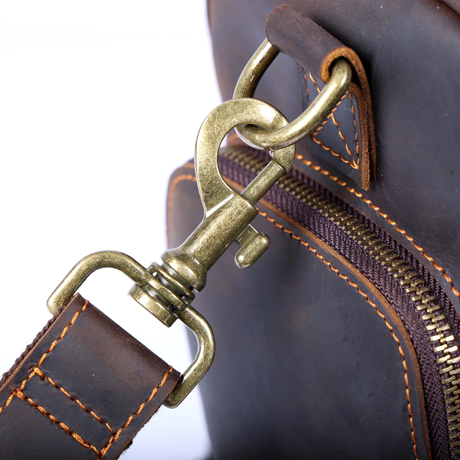 S.WORKER Vintage Echtleder-Reisetasche Crazy Horse Rindsleder-Reisetasche Herren-Weekender-Tasche Sporttasche Handgepäck – Detail 13