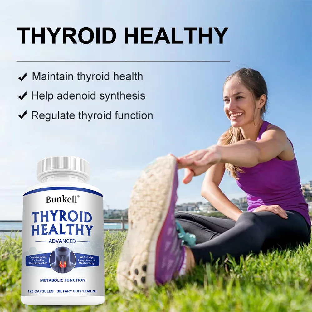 Bunkell Thyroid Support Capsules - Helps with Energy, Focus & Clarity, Boosts Metabolism, Energy Levels & Thyroid Health