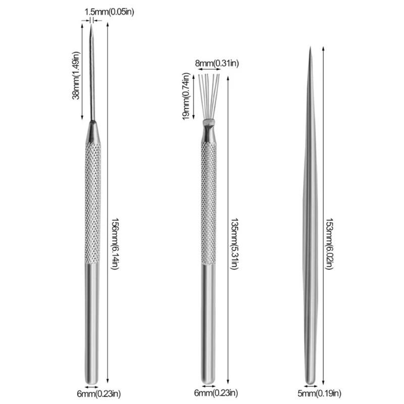7Pin Bút Kim Gốm Polymer Đất Sét Mô Hình Công Cụ Điêu Khắc Trang Trí Bánh Trang Sức Giọt