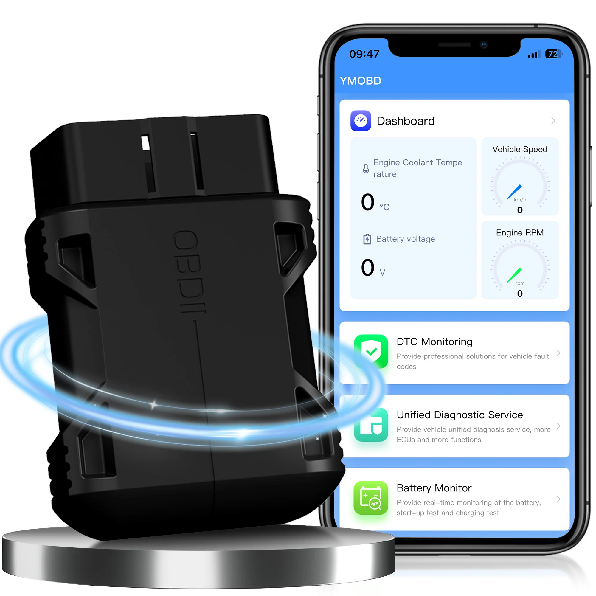 Bluetooth OBD2 Scanner Diagnostic Tool, Car Code Reader OBDII/EOBD Scanner with Reset, BT5.0 Diagnostic Scan Tool