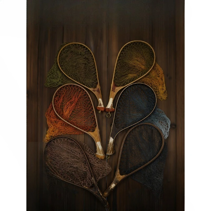 Stream antlers copy net, pure handmade retro fly fishing custom stream copy net