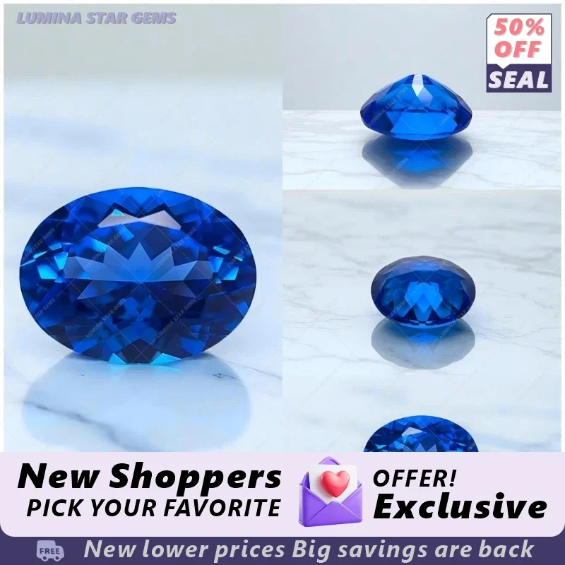 

Искусственные камни TCobalt Spinel и Sapphire, овальной огранки, синего цвета, для изготовления ювелирных изделий своими руками, с сертификатом