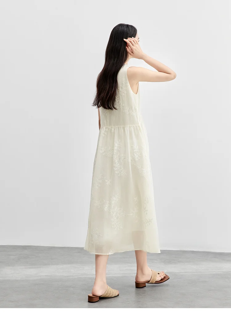 SENTUBILA Damen Sommerkleid 2026 Elegantes Damen-Sommerkleid mit Stickerei Ärmellos Urlaubskleid Langes Kleid für Frauen 151L58207 – Detail 23