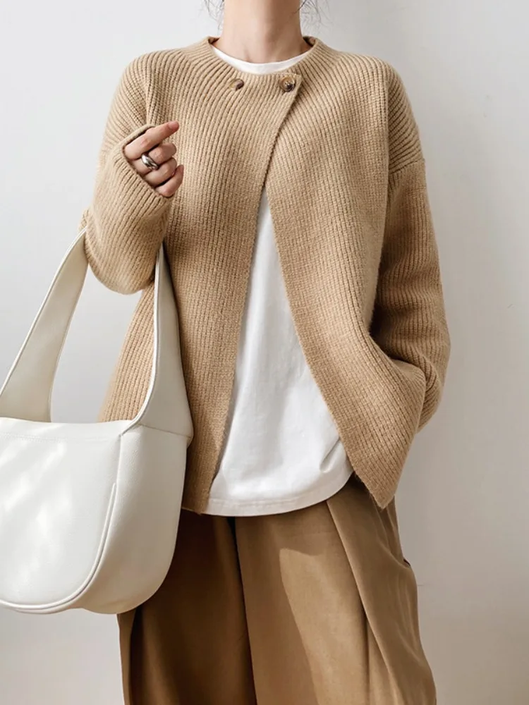 

Свободный длинный вязаный свитер свека INS Sle, женский ранний осенний новый модный открытый кардиган со вкусом Гонконга, верхняя одежда