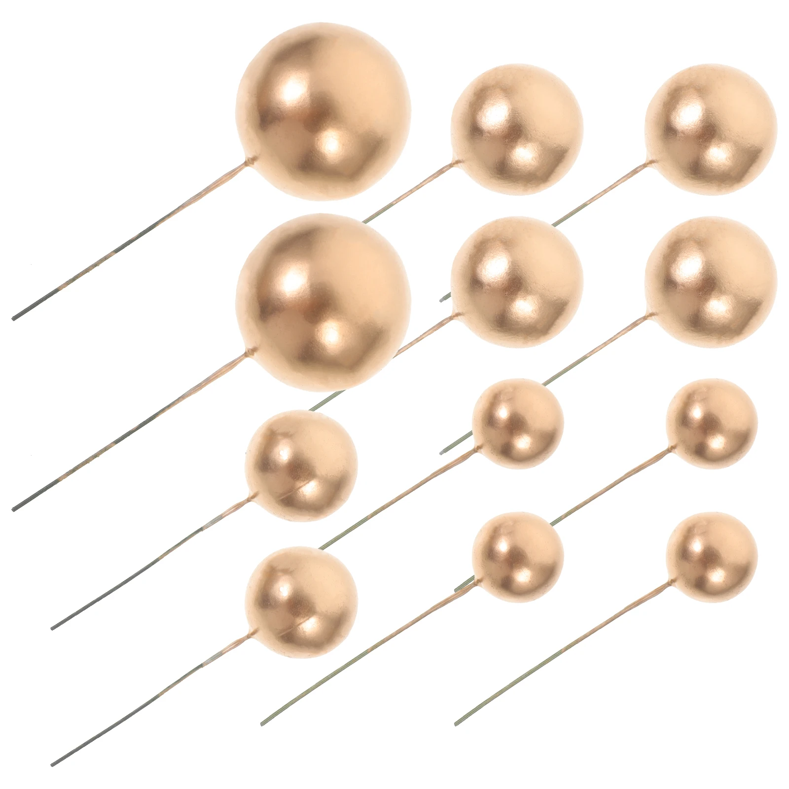 

20 Pcs Gold Cake Decorations Bright Colorful Cupcake Toppers Birthday Party Supplies Foam Dessert Pick Props