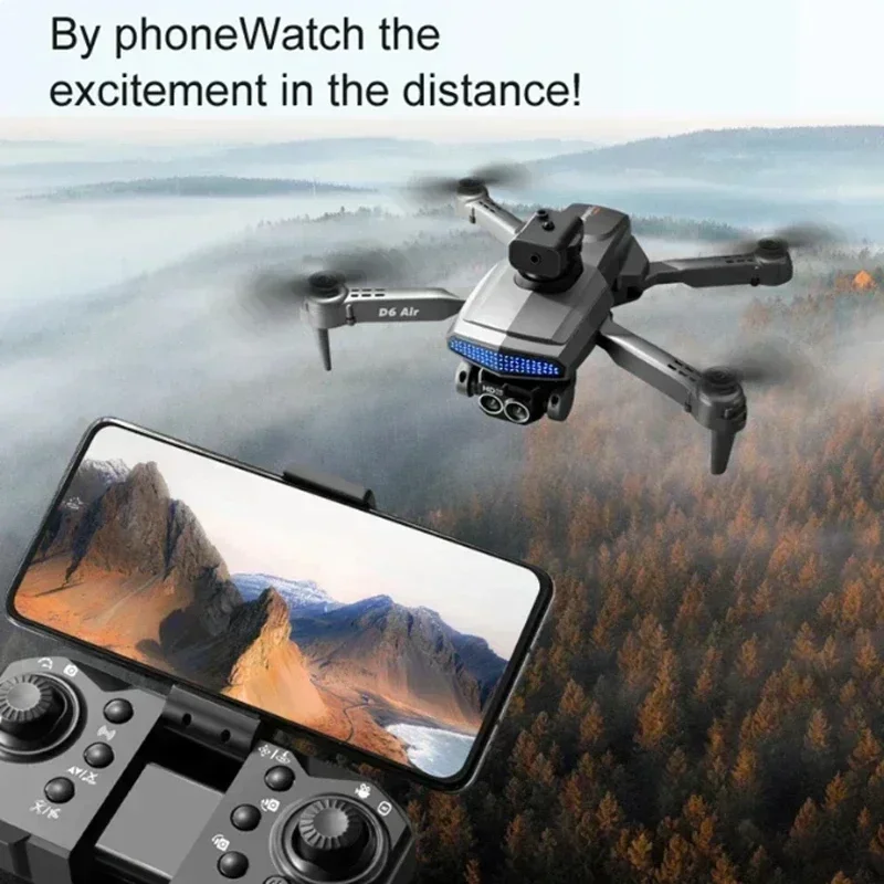 New D6 Aerial UAV HD Dual Camera Optical Flow Positioning Intelligent Obstacle Avoidance Folding Four-axis UAV Toy，New Year Gift