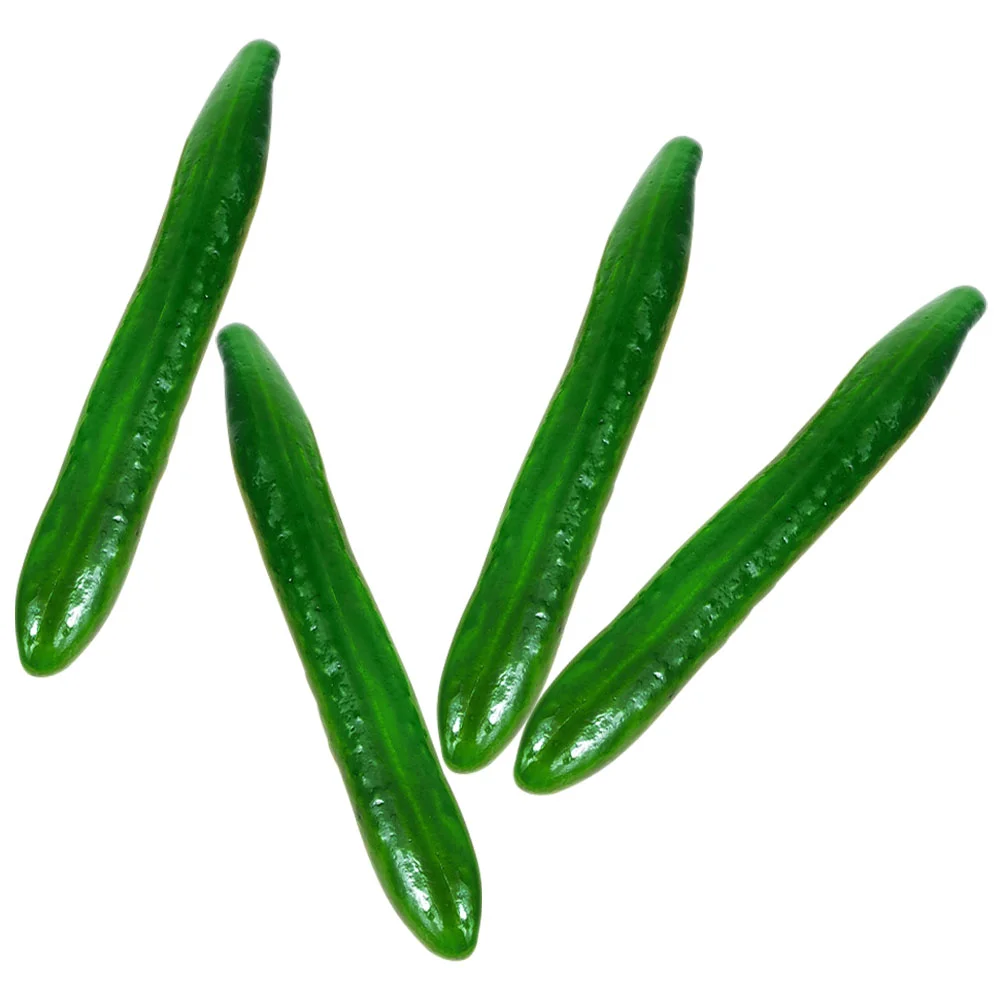 4 Pcs Simulated Vegetable Model Cucumber Lifelike Artificial Decors False Showcase Display Props Foam Fake Decorations Child