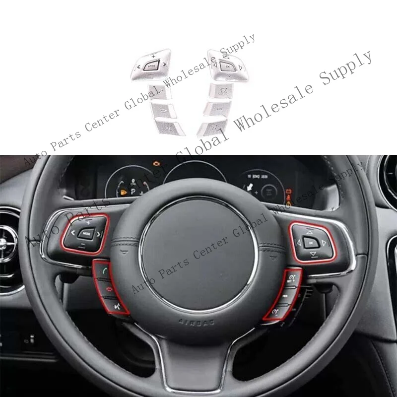 L+ Silver Alloy Steering Wheel For Jaguar XJL Control Button Sticker Trim 10-2019