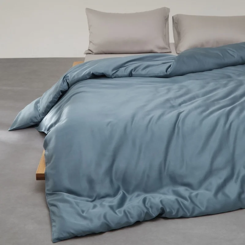 

1/2 Blue Lyocell fiber Bedding,Silky Duvet Cover Or Sheet OR Pillowcase,Natural Eucalypt Plant Summer Quilt Cover For Adult Home