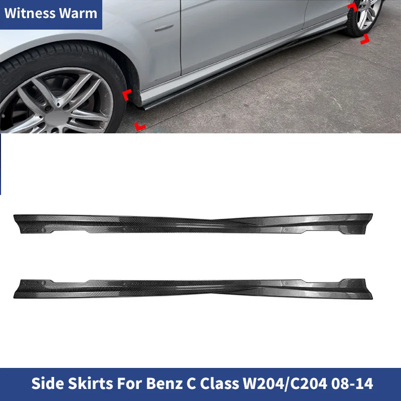 Pour Mercedes Benz Classe C W204 Coupé C204 AMG Line 2 portes 4 portes, extensions de jupes latérales pour voiture de sport 2008-2014, lèvre de jupes latérales
