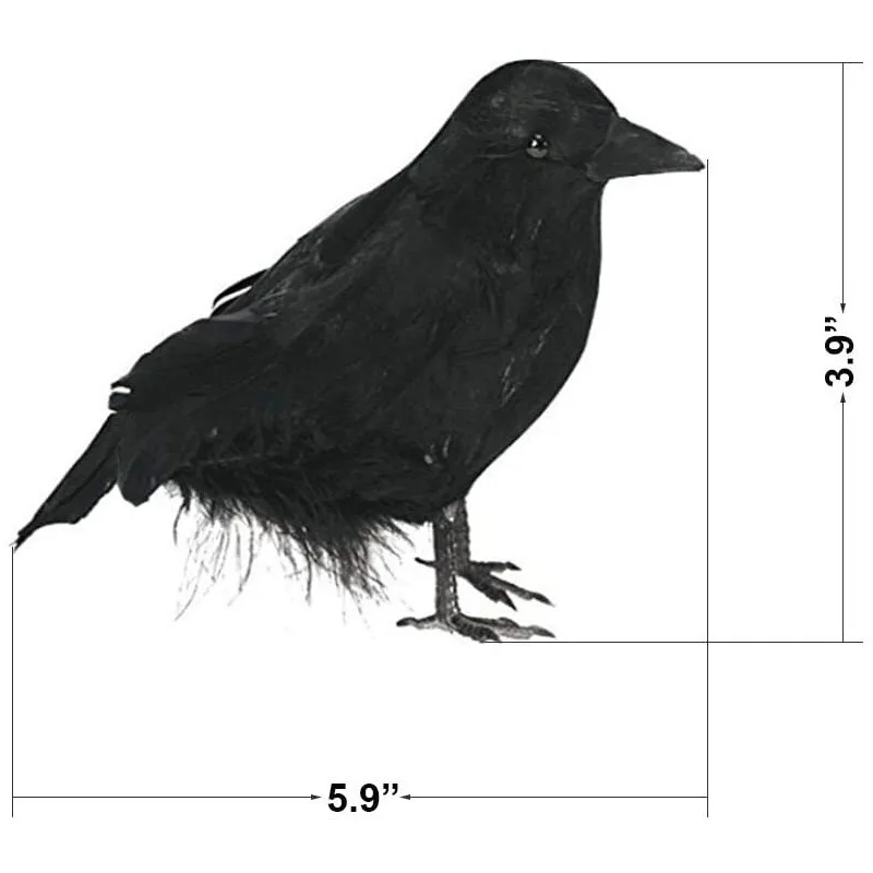 2022 Black Crow Animal Model Bird Hunting Decoy Decoration For Party Raven Prop Scary Supplies Halloween Decorations For Home