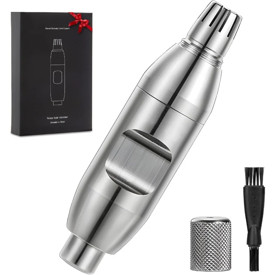 Manual Nose Hair Trimmer for Men BatteryFree 304 Stainless Steel with RType Blades Silent Waterproof TravelFriendly Painless Gr