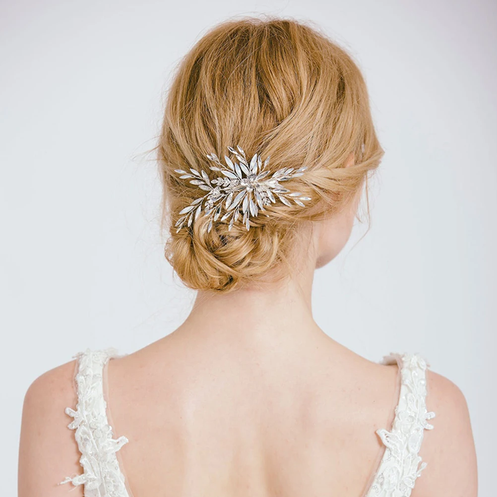 

Leaf Barrette Hair Clip Rhinestone Wedding Party Bridal Hairpin Crystal Women Girls Evening Banquet Cosplay Accessory