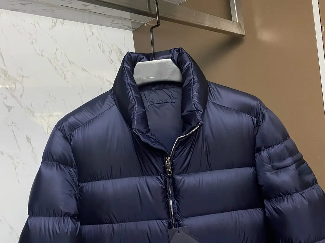 Hot Sale 2025 Men's Short Puffer Jacket, Luxury Matte Quilted Coat, Stand Collar