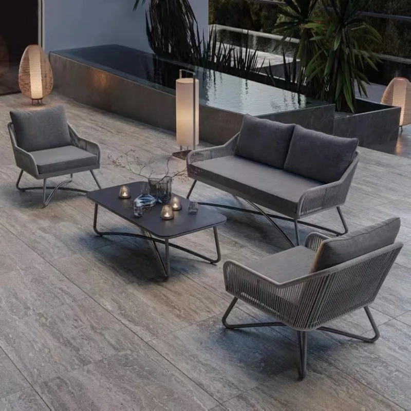 Outdoor-Freizeit-Rattan-Sofa, Villa, Innenhof, Design, Hotelbett und Frühstück