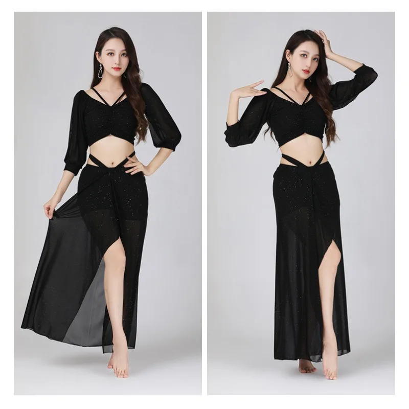 Nuova tuta estiva per pratica di danza orientale Tuta per pratica di danza del ventre Tuta per performance in rete di grandi dimensioni Tuta per performance sul palco