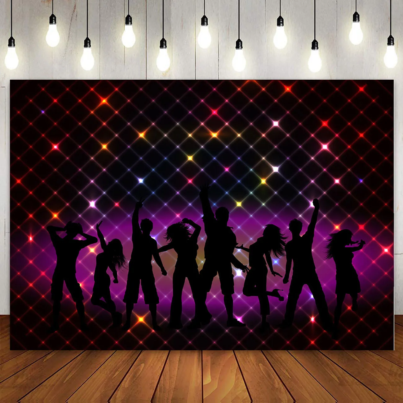 Disco Theme Birthday Party Decor Backdrop Back to 50s 60s 70s 80s 90s Let's Boogie Noen Night Let's Glow Photography Background