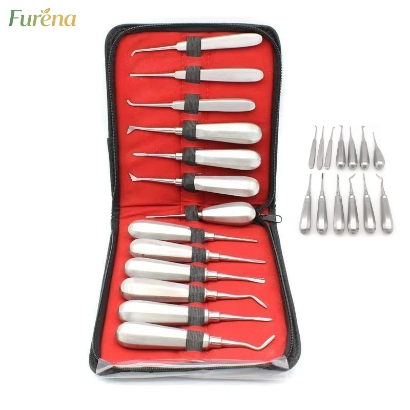 

Dental Elevator Teeth Extraction Tooth Extracting Forceps Stainless Steel Curved Root Lift Elevator Dentist Surgical Tools