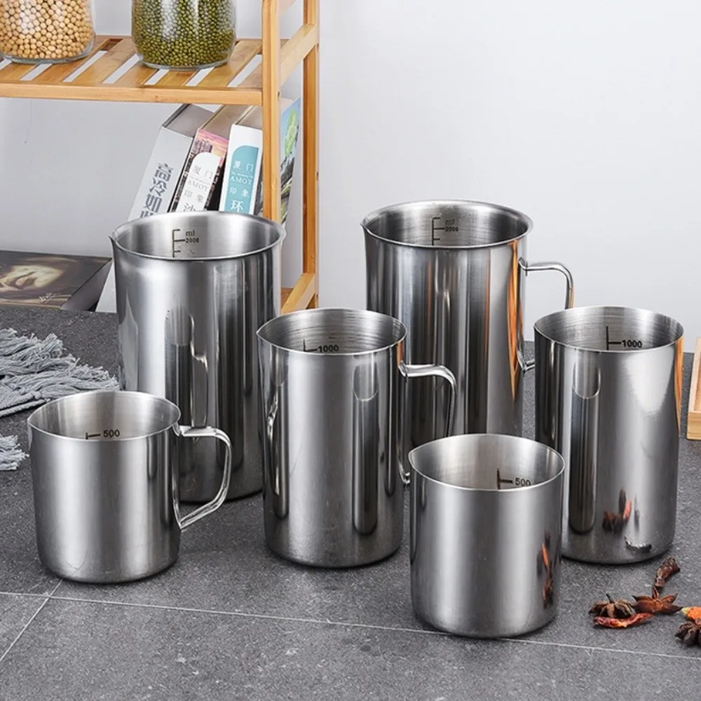 New Stainless Steel Laboratory Beaker Scale Graduation 500ml Measuring Cups Large Capacity 1000ml Espresso Mugs Baking view 3