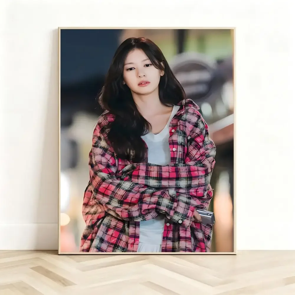 Refined Celebrity J-Jung So Min Poster Classic Self-Adhesive PP Wall Sticker for Living Room Bar Decor Gift