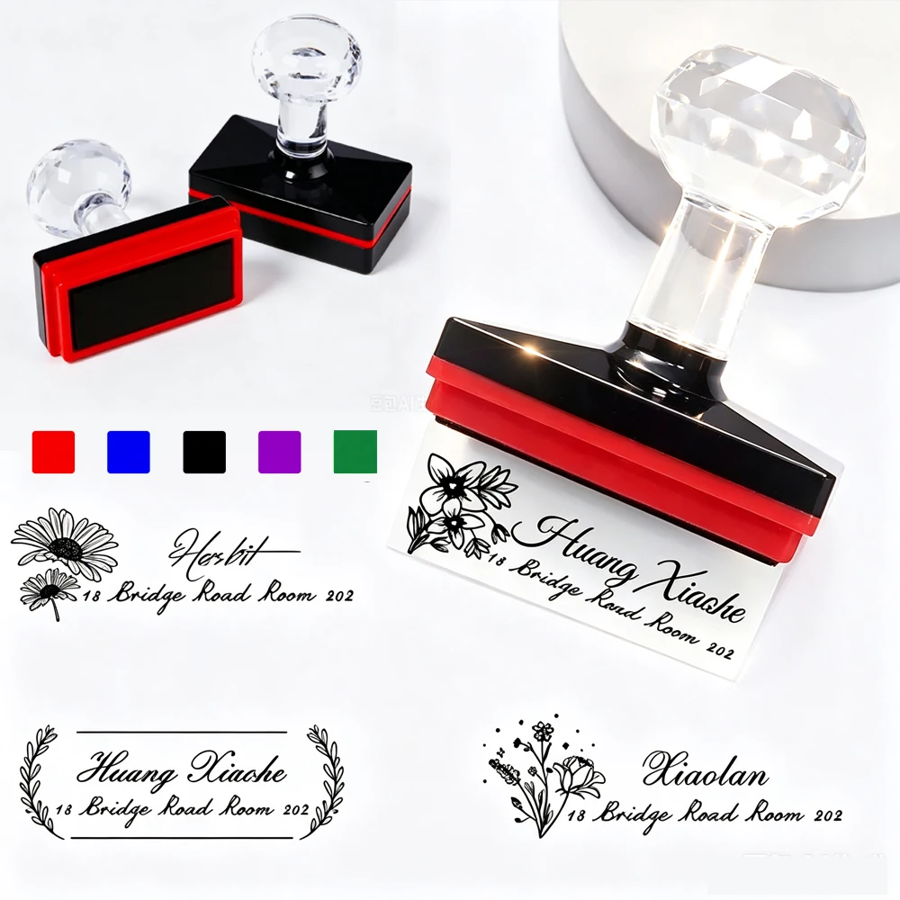 Custom Self Ink Stamp With Your Own Logo,Customized Photosensitive Seal Ink Stamp Rubber Stamp For Office,Business Address Stamp