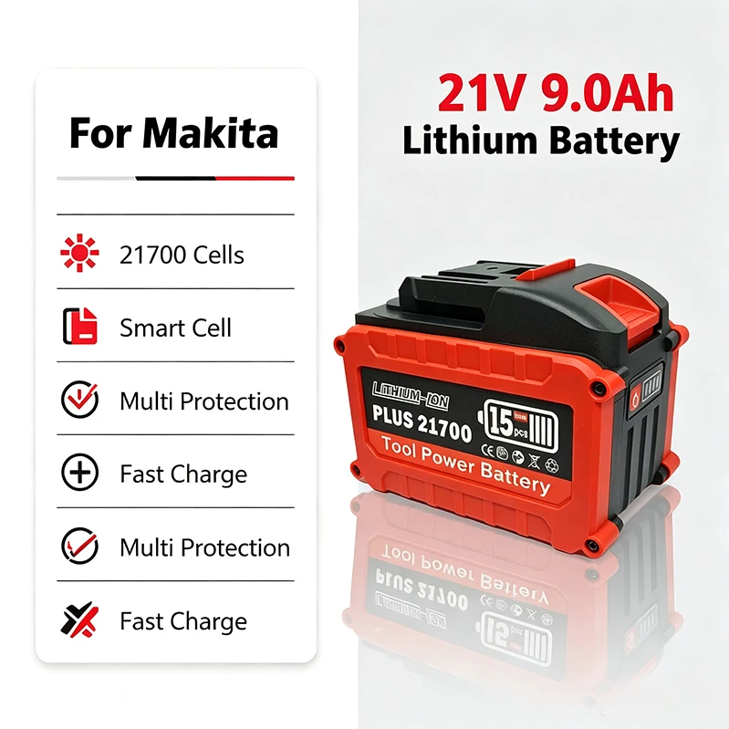High power 21700 for Makita hand drill,Replacement battery