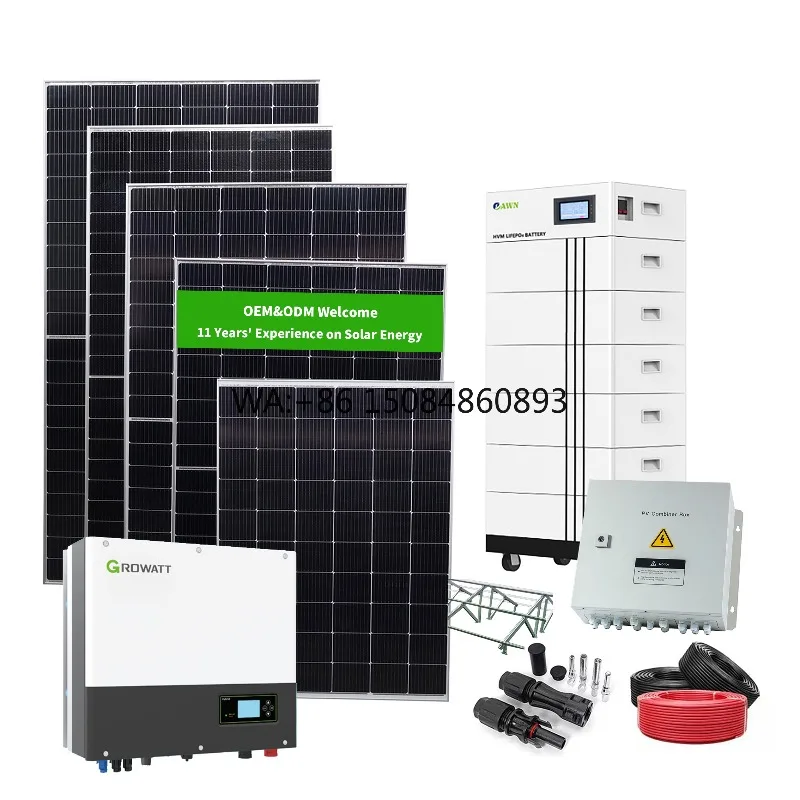 Deye Growatt Inverter Full Set Kits Complete Solar Power System 15KW Solar System Hybrid System Solar Panel