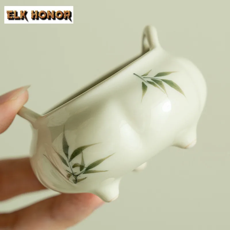 الرماد النباتي رسمت باليد الخيزران ترايبوديا حامل البخور البخور الدخان شلال البخور المشرق مبخرة Teaset الحلي