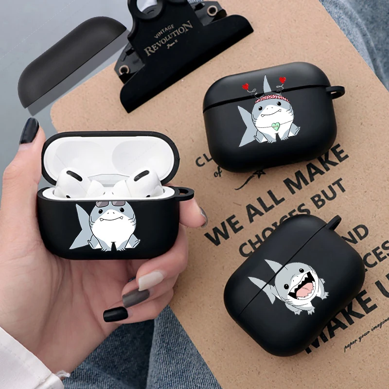 Cute Cartoon The Shark Case for Airpod Pro 2 3 4 Pro Gamer Wireless Headphone Cover for Air Pods 4rd Gen Kawaii JEF Funda