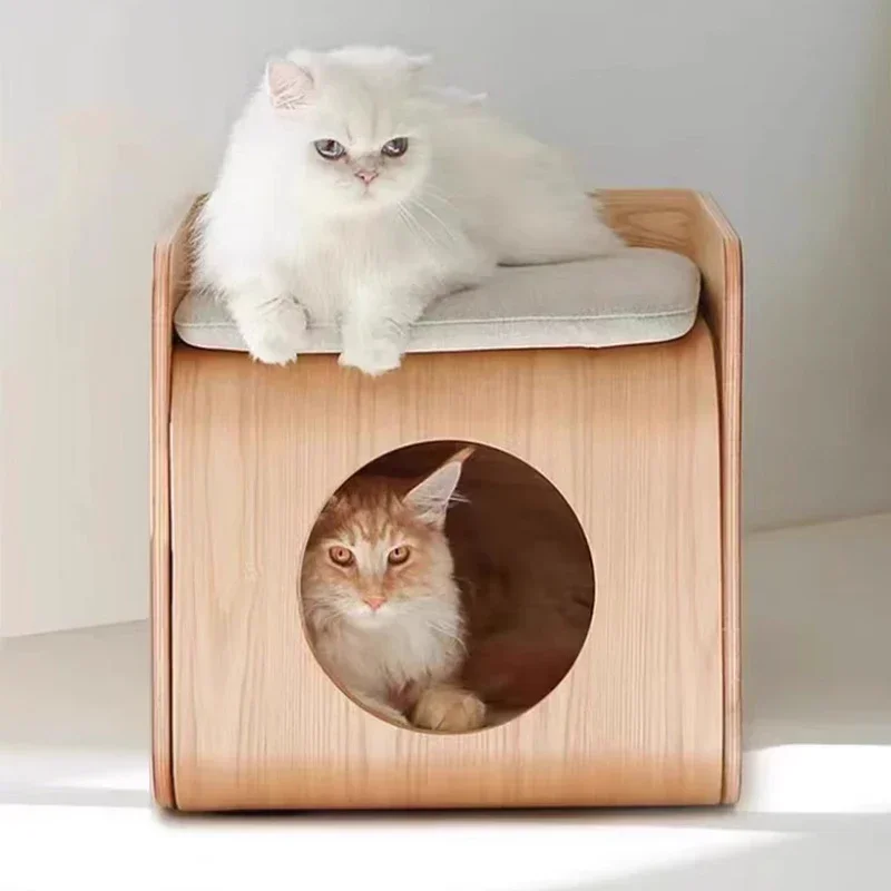 Cubo minimalista cama gatos acessórios elegantes cabeceira cuidados mesa de chá suprimentos para dormir cama para gatos móveis sala estar